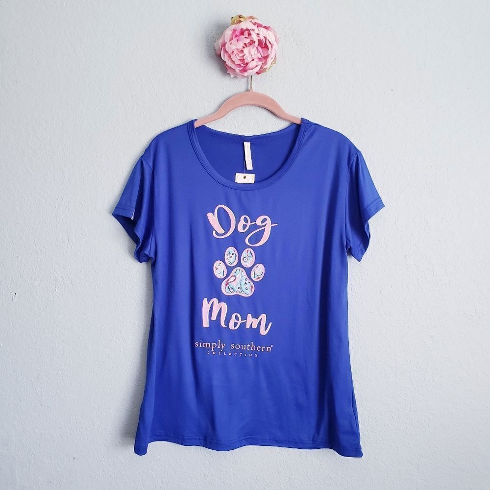 Simply Southern Royal Blue Dog‎ Mom Short Sleeve Tee